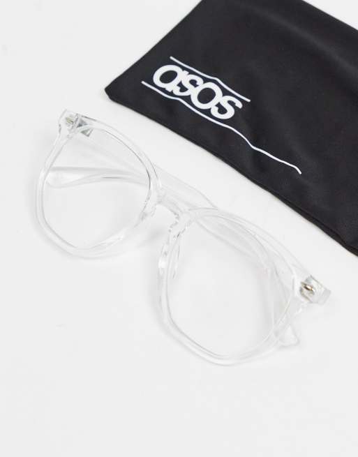 ASOS DESIGN - Bril met doorzichtig montuur en doorzichtige glazen met blauw licht