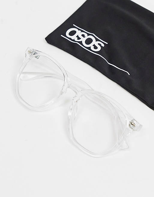 ASOS DESIGN - Briller med beskyttelse mod blåt lys uden styrke og gennemsigtigt stel ASOS