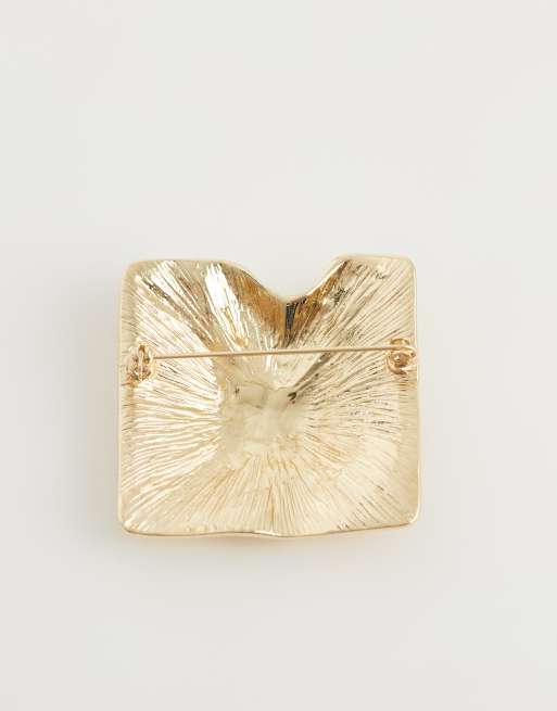 ASOS DESIGN - Broche effet fondu - Doré, 3 de 3