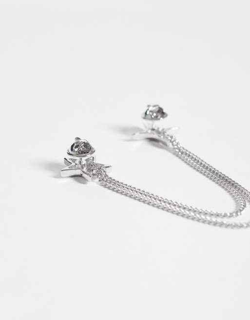 ASOS DESIGN broche pointe de col étoile et chaîne argentée, 2 de 3