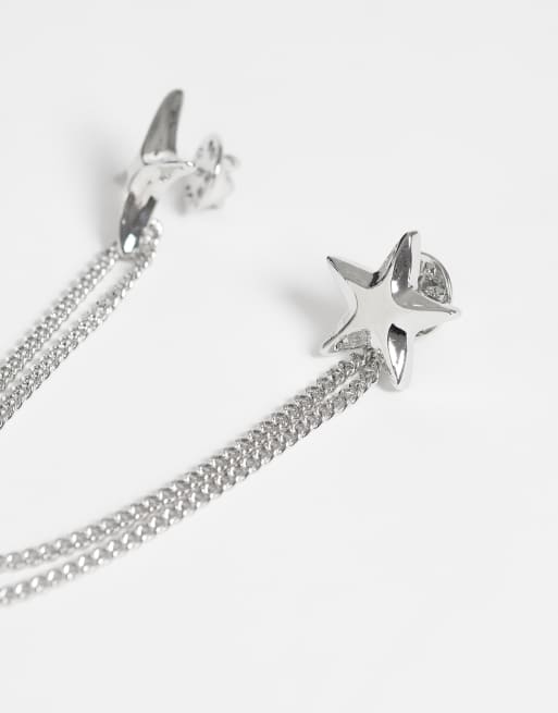 ASOS DESIGN broche pointe de col étoile et chaîne argentée, 3 de 3