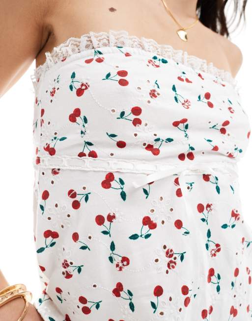 ASOS DESIGN - Broderet bandeau med sløjfedetalje og kirsebærprint, 4 af 4