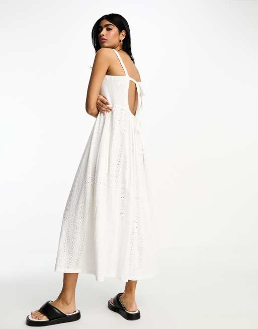 White broderie anglaise dress hot sale zara