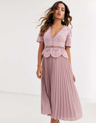 pleated tea dress