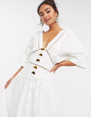 asos design white dress