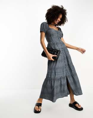 Asos button through maxi tea dress best sale