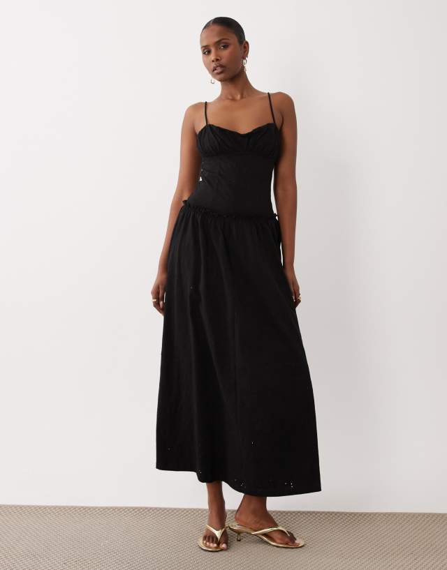 asos edition broderie shirt dress in black DESIGN cami maxi image-add-12/3/25 Size:38 Stevie Nicks on being