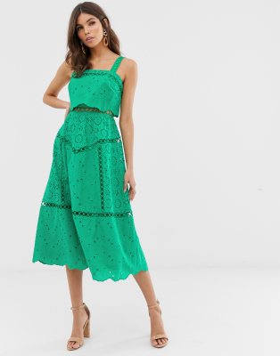 asos design lace cami midi prom dress