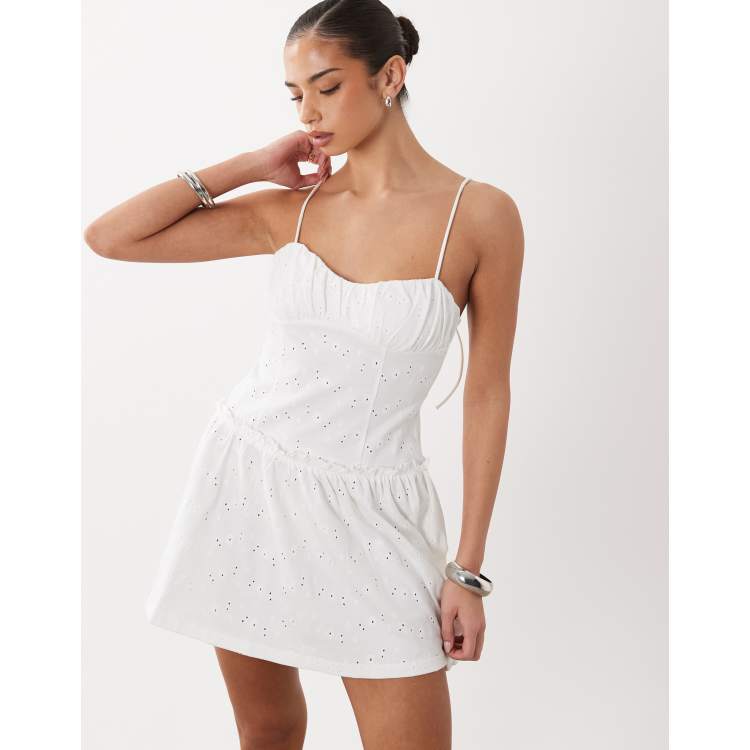 asos design broderie dress ASOS DESIGN broderie cami maxi dress in black