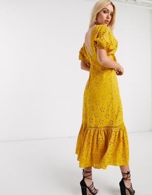 mustard maxi dress uk