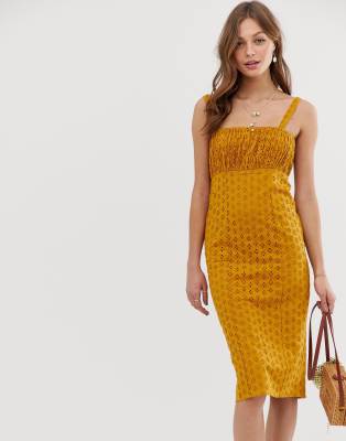 ASOS DESIGN broderie midi sundress with 