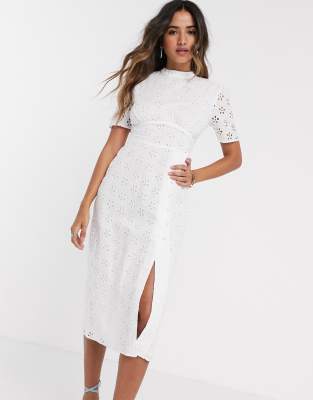 asos white broderie anglaise dress