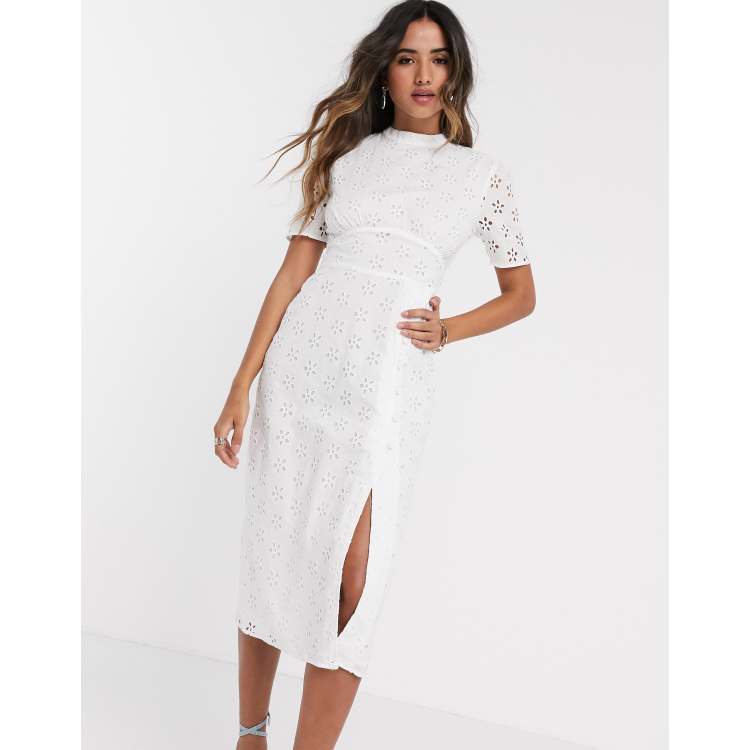 Asos design broderie maxi tea dress sales