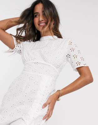 asos white broderie anglaise dress