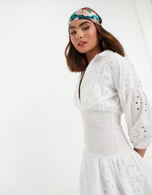 asos white broderie dress