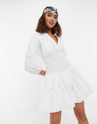 asos white broderie dress