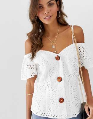 asos white off the shoulder top