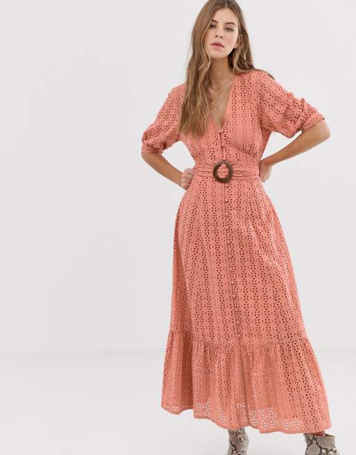 Asos broderie hot sale maxi dress