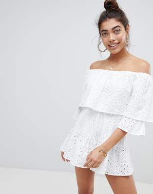 white broderie playsuit