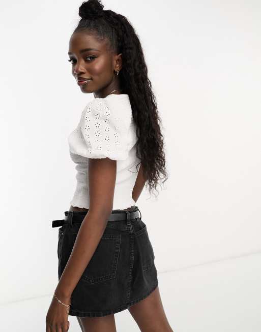 Asos broderie top online