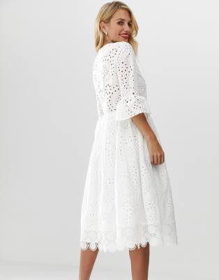 asos embellished smock midi dress