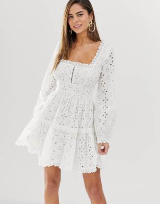 asos white eyelet dress