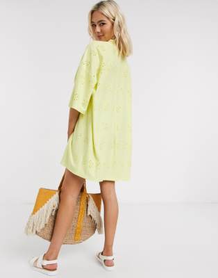 oversized yellow t shirt dress