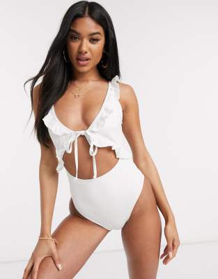 asos black and white swimsuit