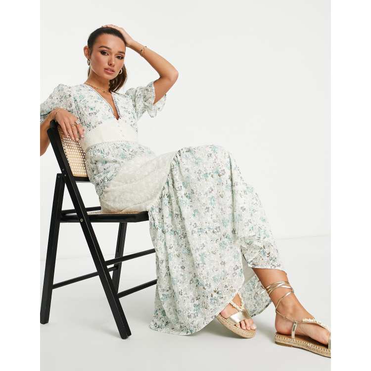 Asos design broderie maxi tea dress hotsell