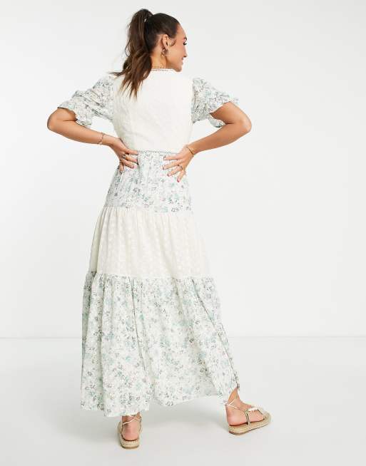 Asos design broderie maxi best sale tea dress