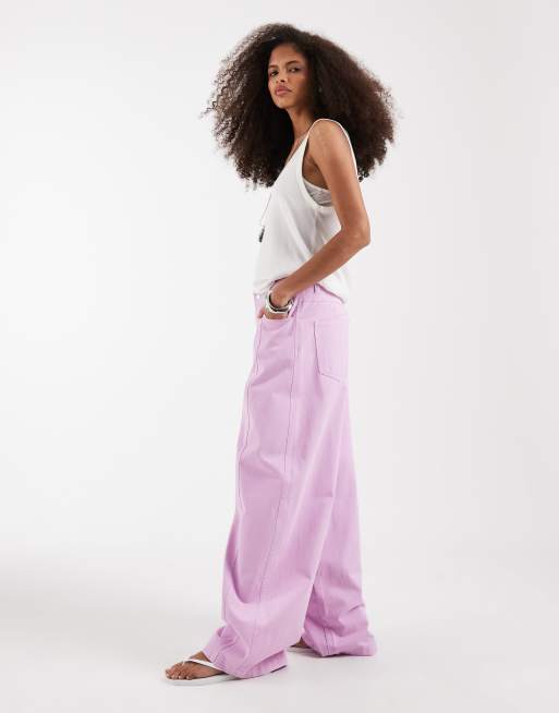 ASOS DESIGN - Broek met ballonpijpen en gewassen effect in lila, 3 van 5