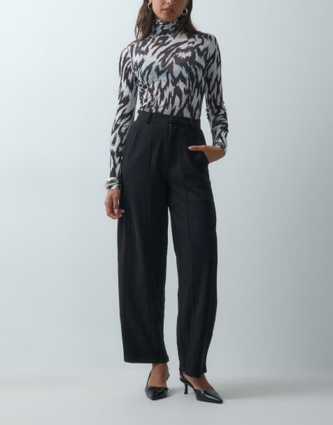 ASOS DESIGN - Broek met ballonpijpen van jersey keperstof in zwart - view 1