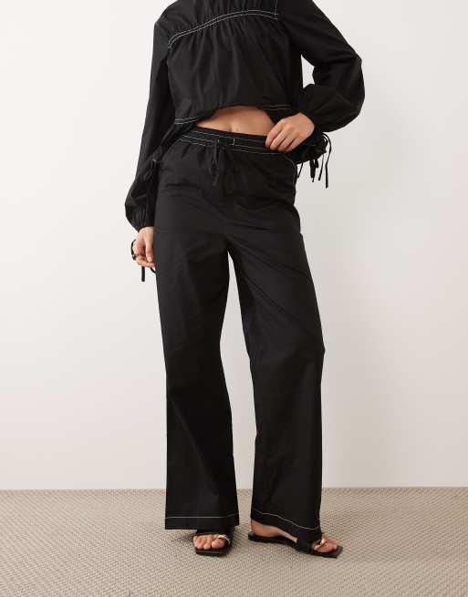 ASOS DESIGN - Broek met contrasterende stiksels in zwart, deel van co-ord set, 2 van 5