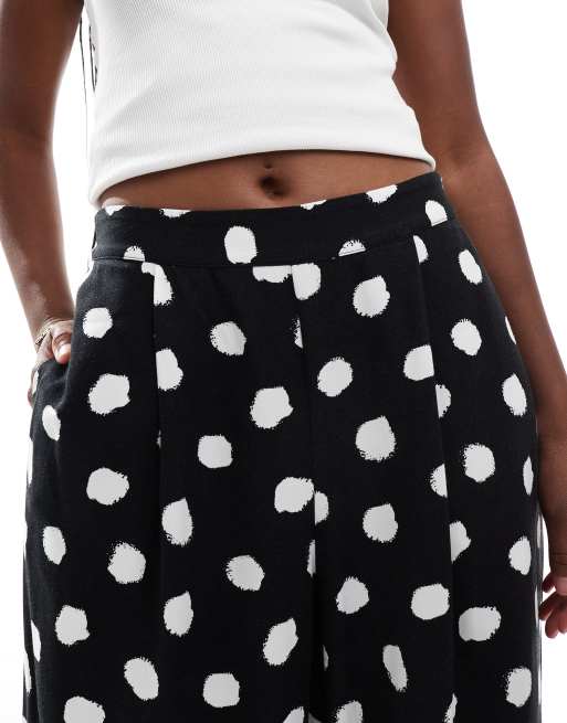ASOS DESIGN - Broek met elastische taille en stippenprint in zwart, 4 van 5