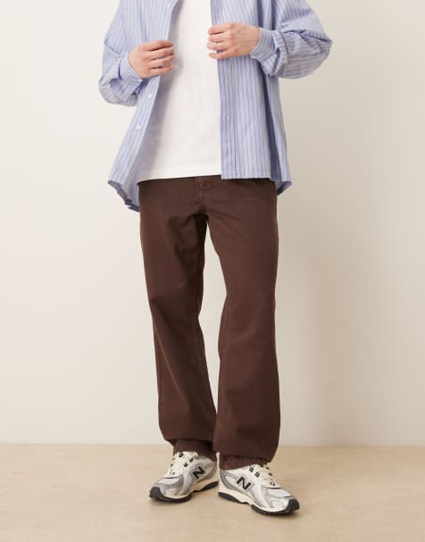 ASOS DESIGN - Broek met elastische taille in bruin - view 1