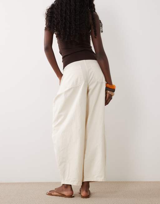 ASOS DESIGN broek met naaddetail en ballonpijpen in stone, 3 van 5