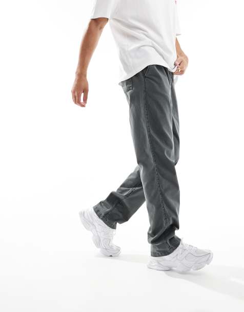 ASOS DESIGN - Broek met rechte pijpen en elastische taille in antraciet - view 1