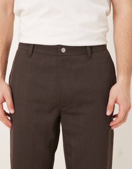 ASOS DESIGN - Broek met rechte pijpen en wollook in bruin, 4 van 5