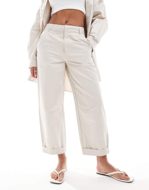 ASOS DESIGN - Broek met rechte pijpen in beige, deel van co-ord set - view 1