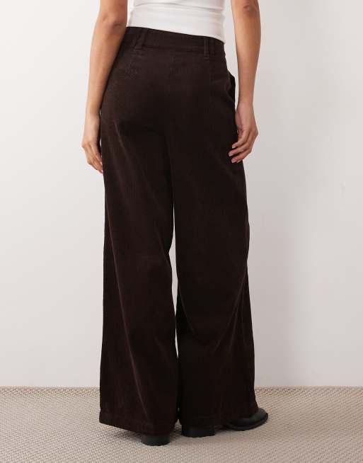 ASOS DESIGN broek met rechte pijpen in corduroy in chocoladebruin, 3 van 5