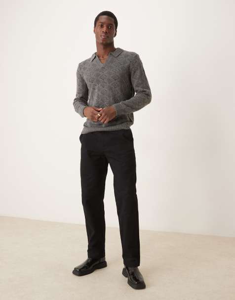 ASOS DESIGN - Broek met rechte pijpen in donker marineblauw, deel van co-ord set - view 1