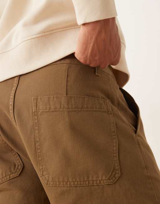 ASOS DESIGN - Broek met rechte pijpen in kaki met plooien, 5 van 5