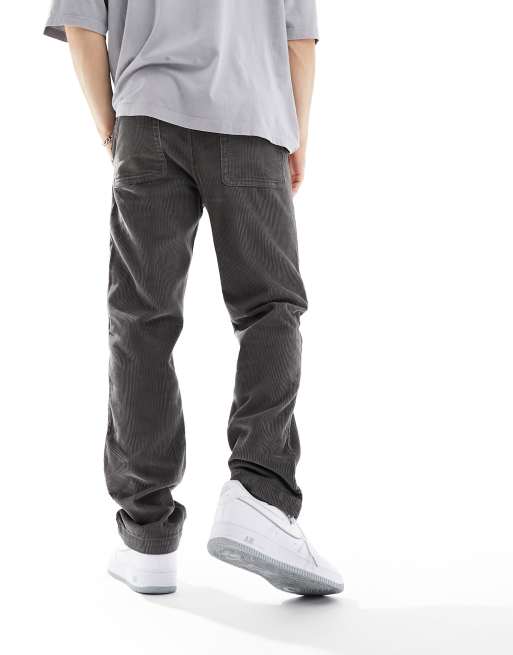 ASOS DESIGN - Broek met rechte pijpen van corduroy in grijs, 3 van 5