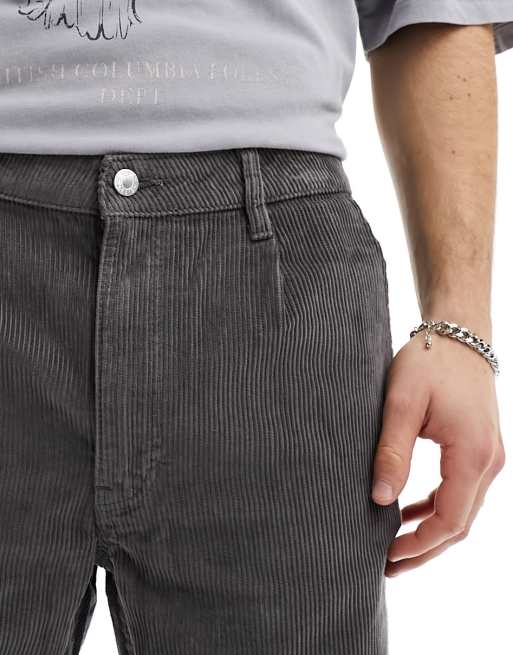 ASOS DESIGN - Broek met rechte pijpen van corduroy in grijs, 4 van 5