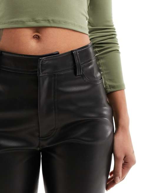 ASOS DESIGN - Broek met rechte pijpen van imitatieleer in zwart, 5 van 5