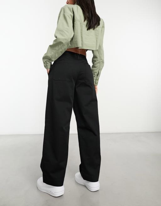ASOS DESIGN - Broek met structuur en wijde, rechte pijpen in zwart, 4 van 4