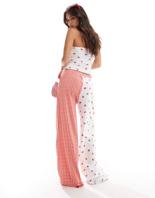 ASOS DESIGN - Broek met wijde pijpen en aardbeienprint, deel van co-ord set, 4 van 5