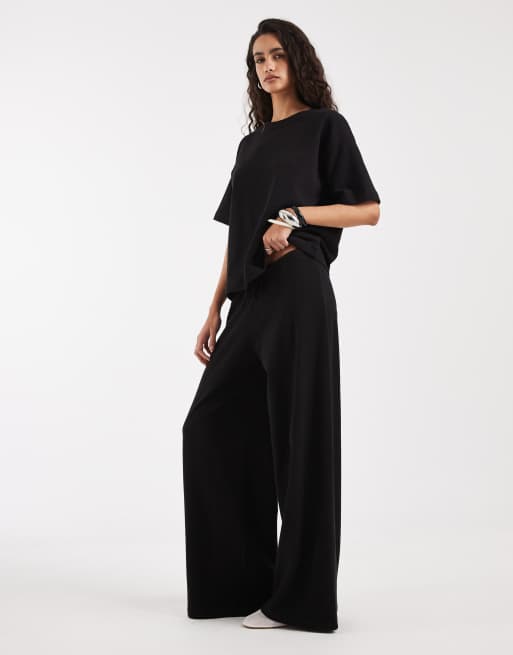 ASOS DESIGN - Co-ord set met textuur in zwart, 2 van 6