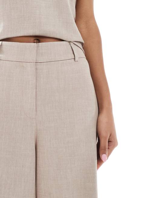ASOS DESIGN - Broek met wijde pijpen in beige, deel van co-ord set, 3 van 5