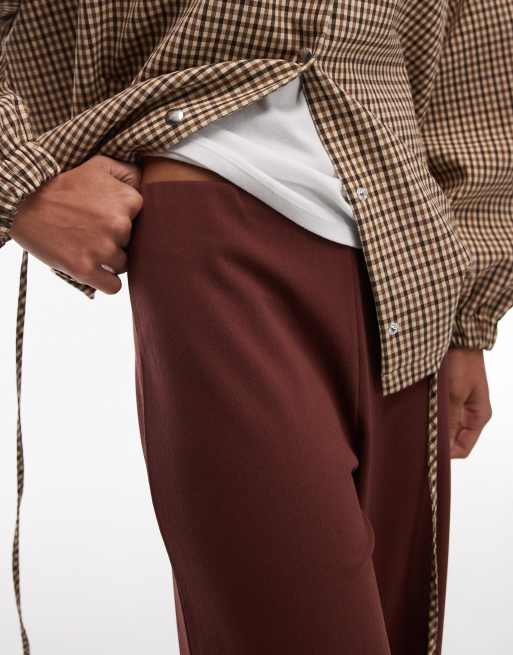 ASOS DESIGN - Broek met wijde pijpen in bruin, deel van co-ord set, 2 van 5